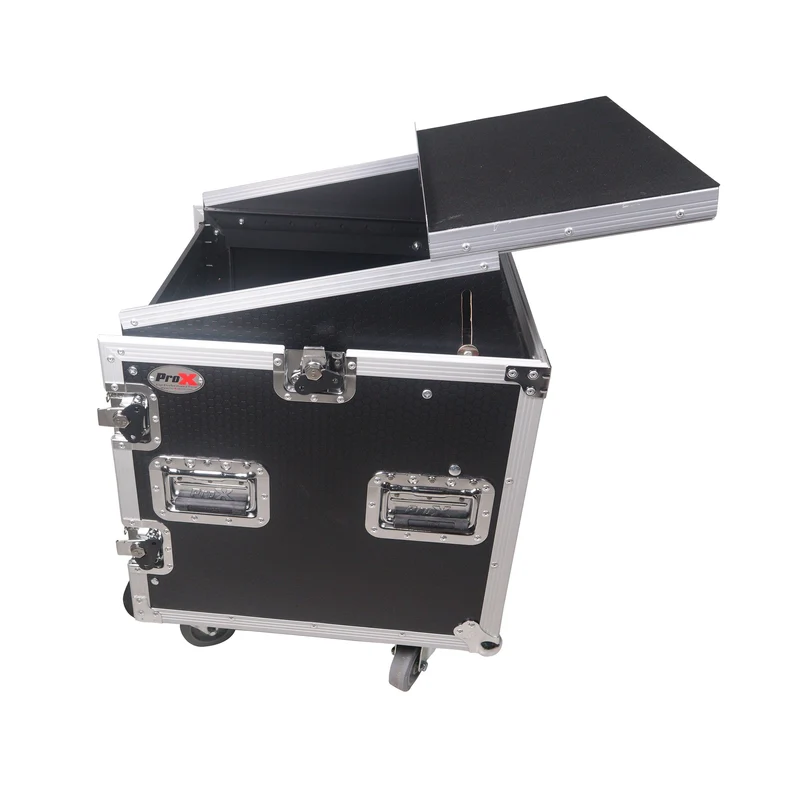 ProX T-12MRLT 12U Vertical Combo Rack Flight Case With Laptop Shelf