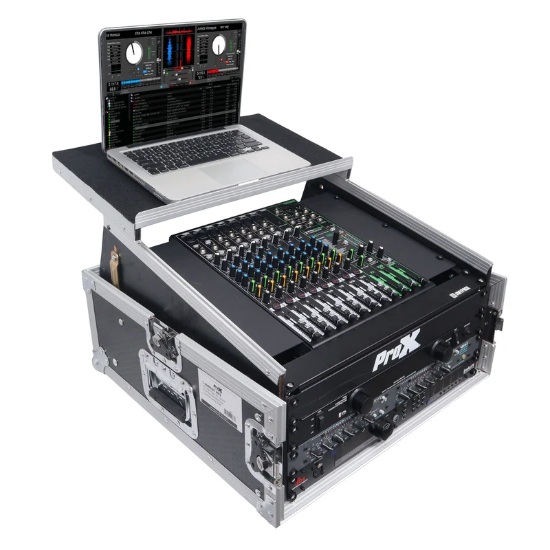 ProX T-6MRLT 6U Vertical Combo Rack Flight Case With Laptop Shelf