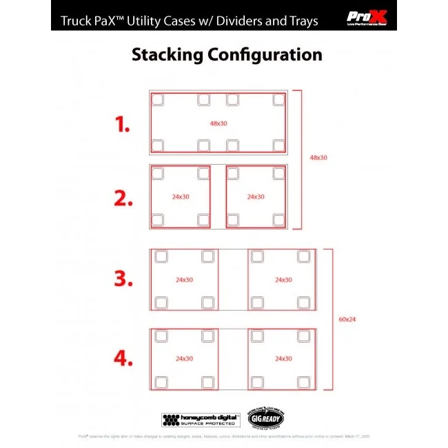 ProX TruckPax Utility Case ATA Road Case With Casters and Dividers | 24"x60"x36"