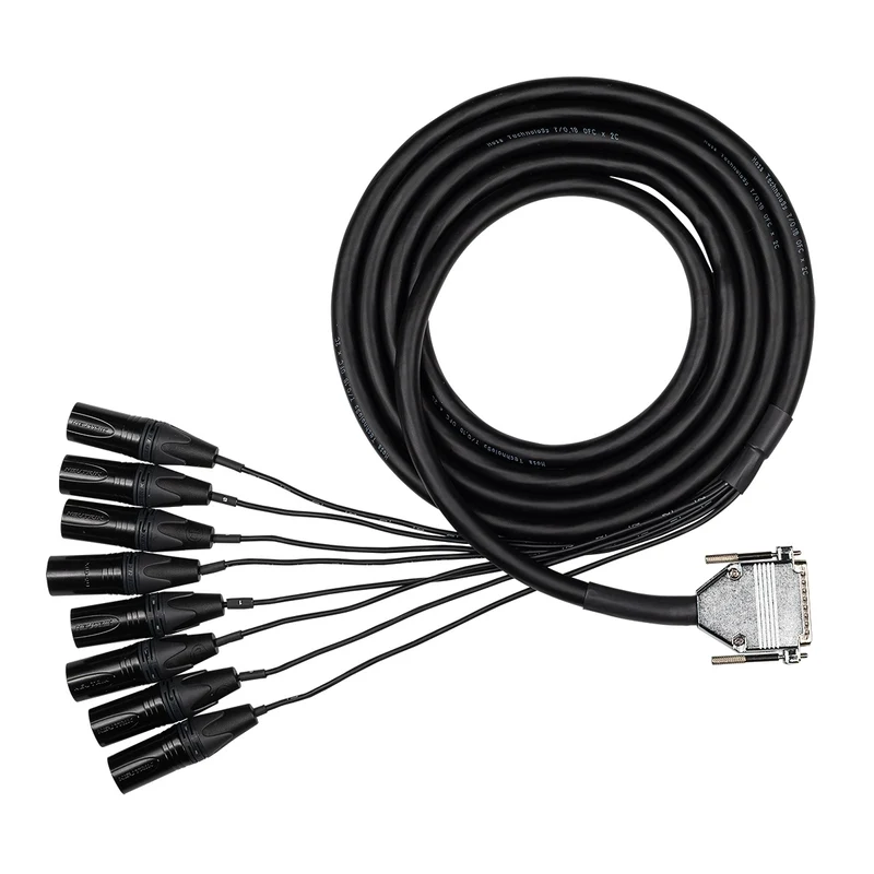 Hosa Edge Balanced Snake, DB25 to XLR3M 8-Ch Tascam Wired Analog Snake | 4 m