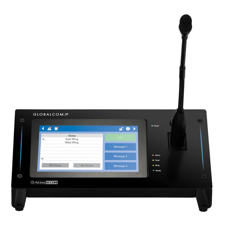 AtlasIED IPCSDTOUCH-G GLOBALCOM.IP Touch Screen Digital Communication Station | Gooseneck Mic