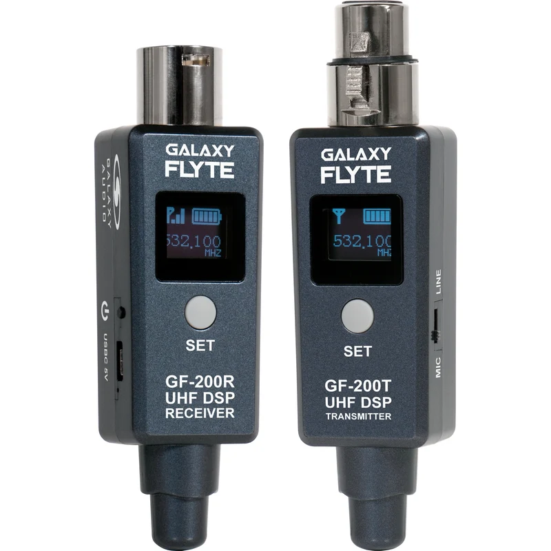 Galaxy Audio FLYTE Wireless System UHF XLR Plug-On | 500-523 MHz (CODE A) | With 1 Transmitter, 1 Receiver