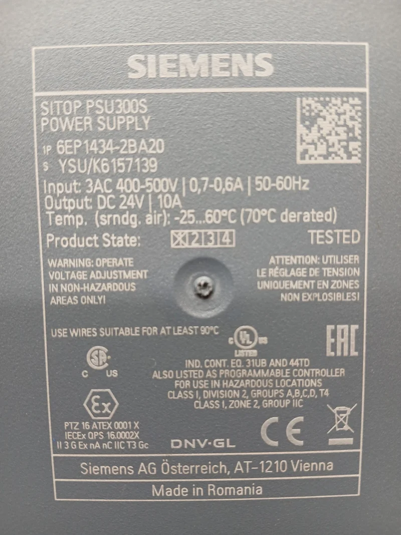 Siemens SITOP PSU300S 6EP1434-2BA20 Netzteil 24V 20A Power Supply Industrie