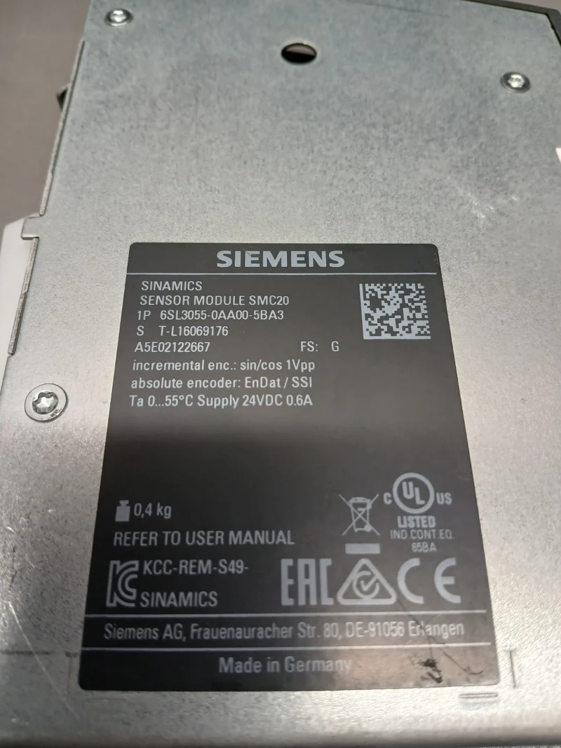 SIEMENS 6SL3055-0AA00-5BA3 SINAMICS S120 Sensor Module SMC20