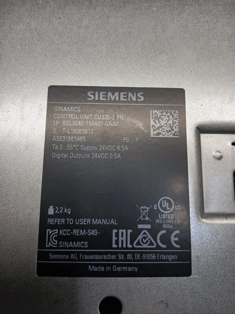 Siemens Sinamics Control Unit CU320-2 PN 6SL3040-1MA01-0AA0