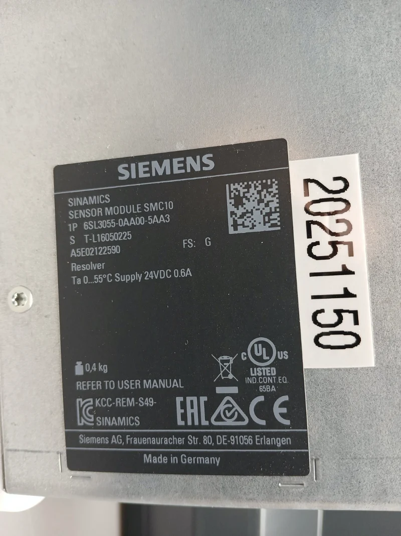 SIEMENS 6SL3055-0AA00-5AA3 SINAMICS S120 Sensor Module SMC10 GEBERBAUGRUPPE