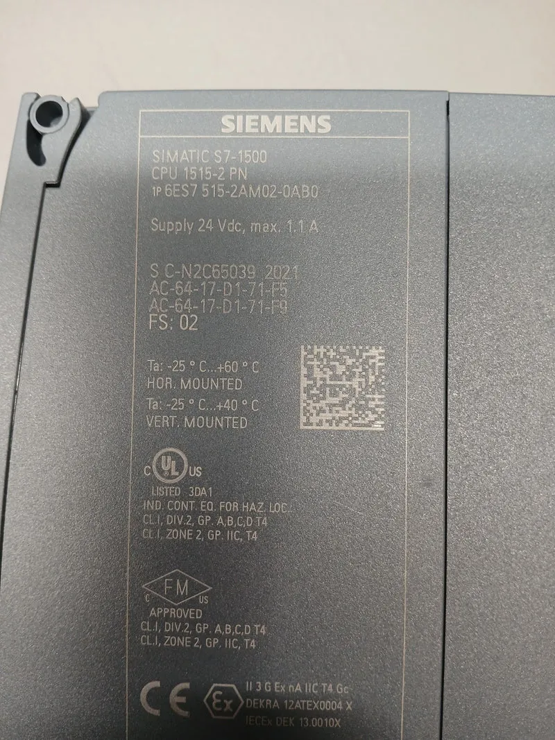 Siemens SIMATIC S7-1500 CPU 1515-2 PN 6ES7515-2AM02-0AB0