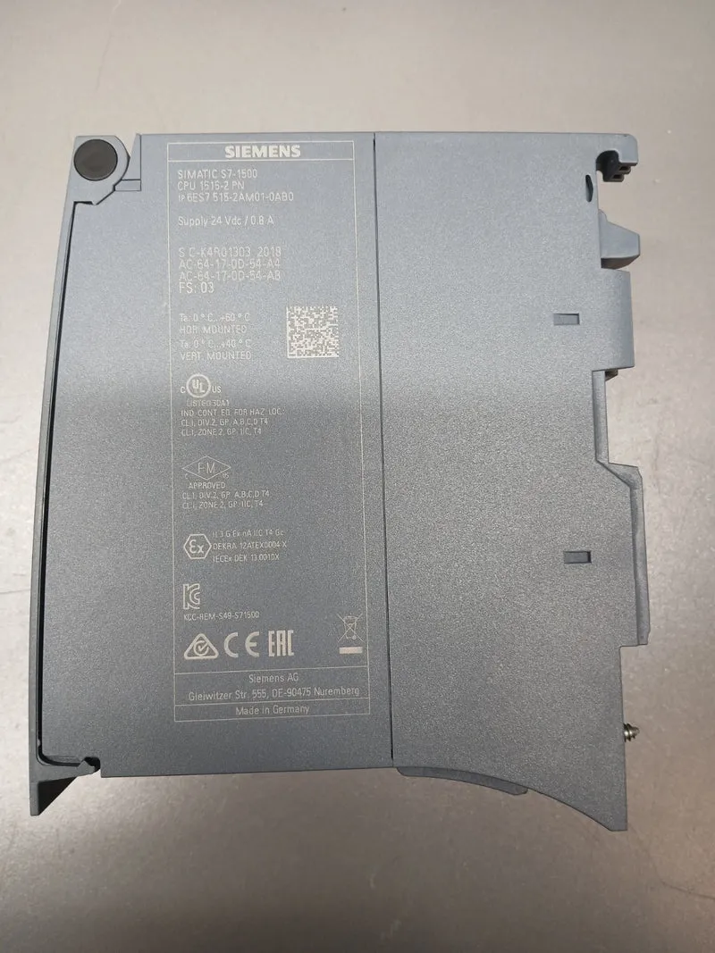 Siemens SIMATIC S7-1500 CPU 1515-2 PN 1P 6ES7 515-2AM01-0AB0