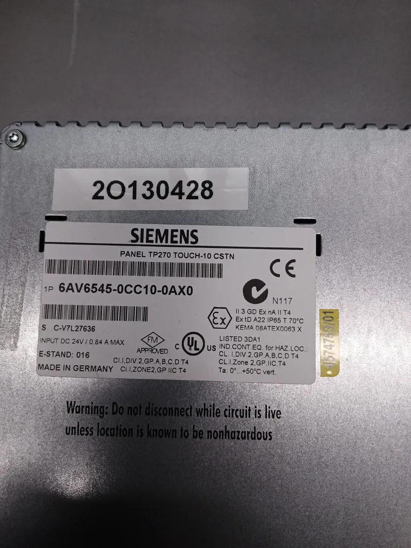 Siemens TP270 TOUCH -10 1P 6AV6 545-0CC10-0AX0 Bedienfeld
