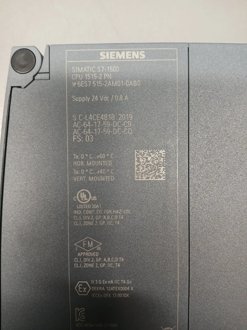 Siemens SIMATIC S7-1500 CPU 1515-2 PN 1P 6ES7 515-2AM01-0AB0