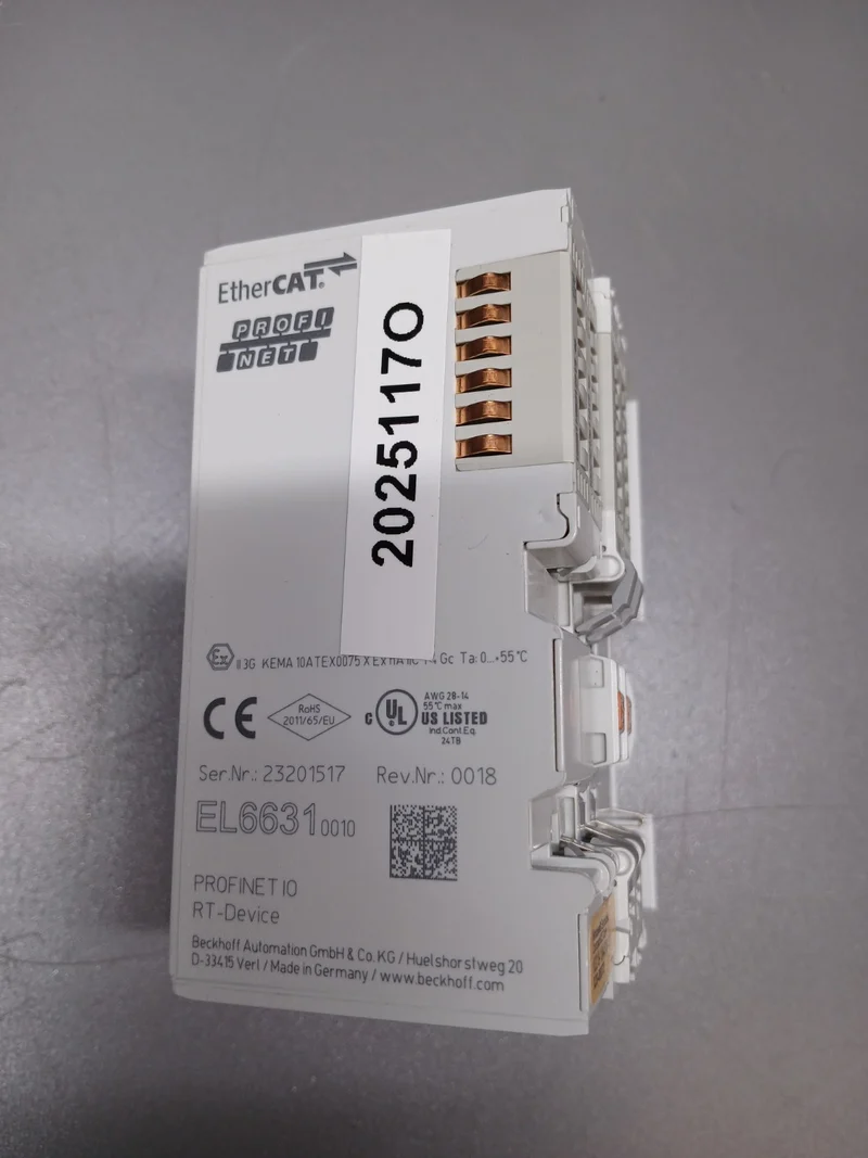 Beckhoff 1100 EtherCAT‑Buskoppler + EL6631 PROFINET‑RT Controller‑Terminal