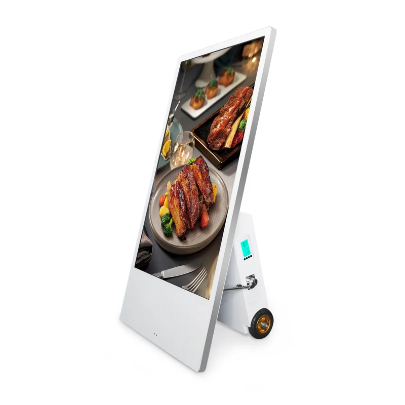 Tragbarer digitaler Kundenstopper 43zoll mit Akku, für den Außenbereich 700cd/m²