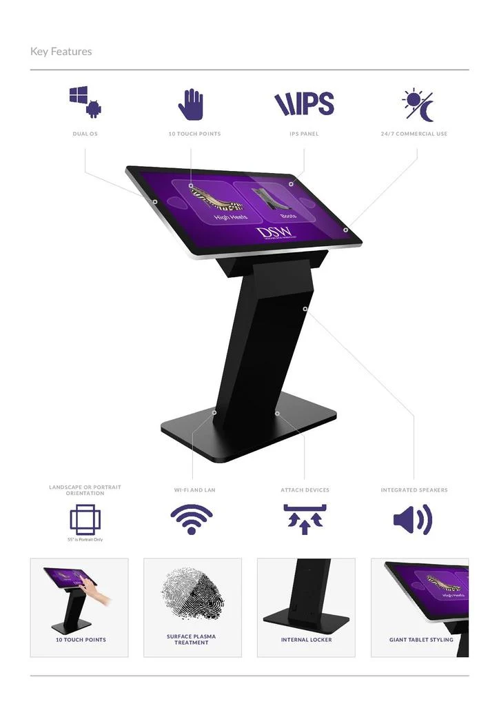Touchscreen-Kiosk 43 - 55 Zoll All-in-One mieten