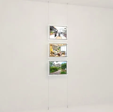 LED Werbetafeln Querformat DIN A3 - seitlicher Befestigung