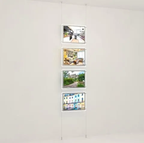 LED Werbetafeln Querformat DIN A3 - seitlicher Befestigung