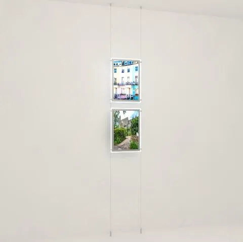 LED Acryl Werbetafeln Hochformat mit seitlicher Befestigung DIN A3