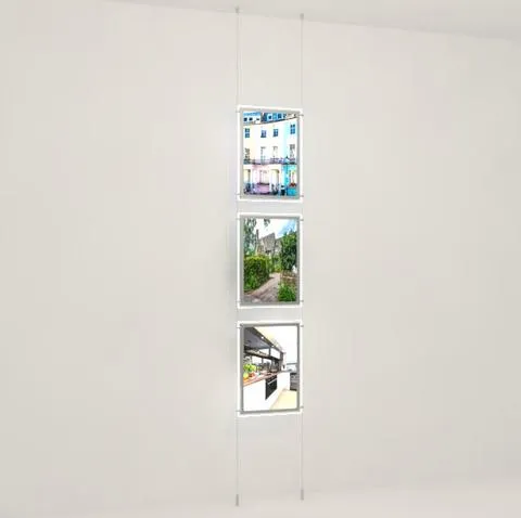 LED Acryl Werbetafeln Hochformat mit seitlicher Befestigung DIN A3