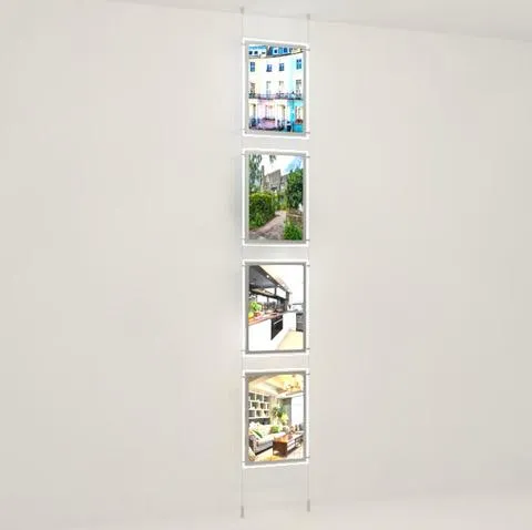 LED Acryl Werbetafeln Hochformat mit seitlicher Befestigung DIN A3