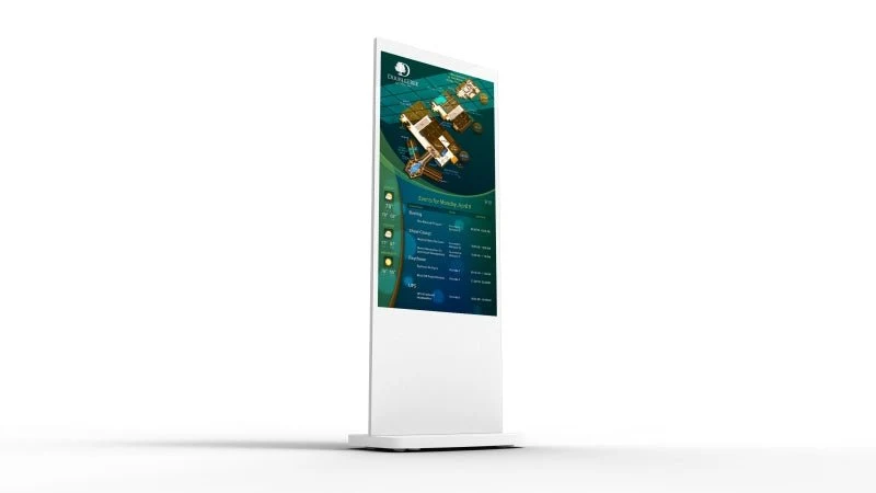 Digitale Info-Stele mit Multi-Touchscreen und Android Media Player, in Weiß oder Schwarz