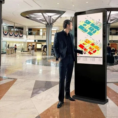 Digitale Info-Stele mit Multi-Touchscreen und Android Media Player, in Weiß oder Schwarz