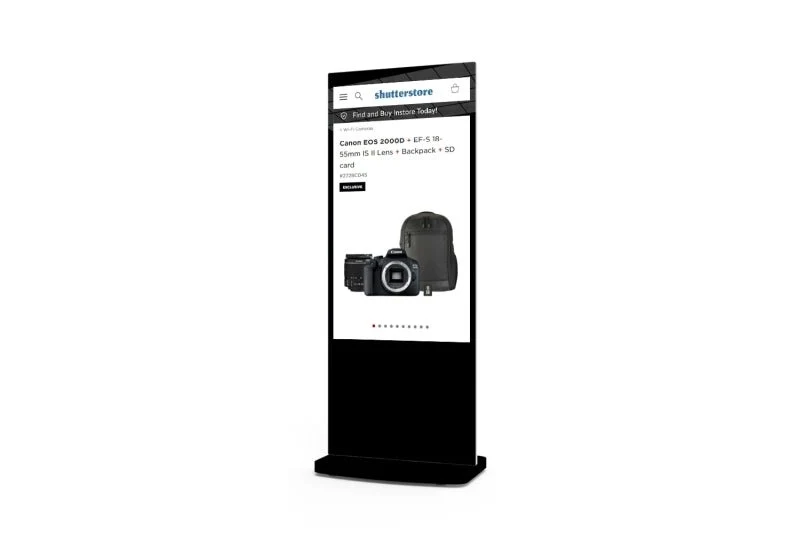 Digitale Info-Stele mit Multi-Touchscreen und Android Media Player, in Weiß oder Schwarz