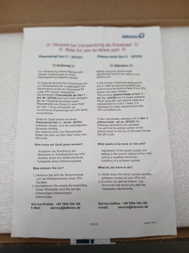 bdronic Plasmakopf GEN1 242366