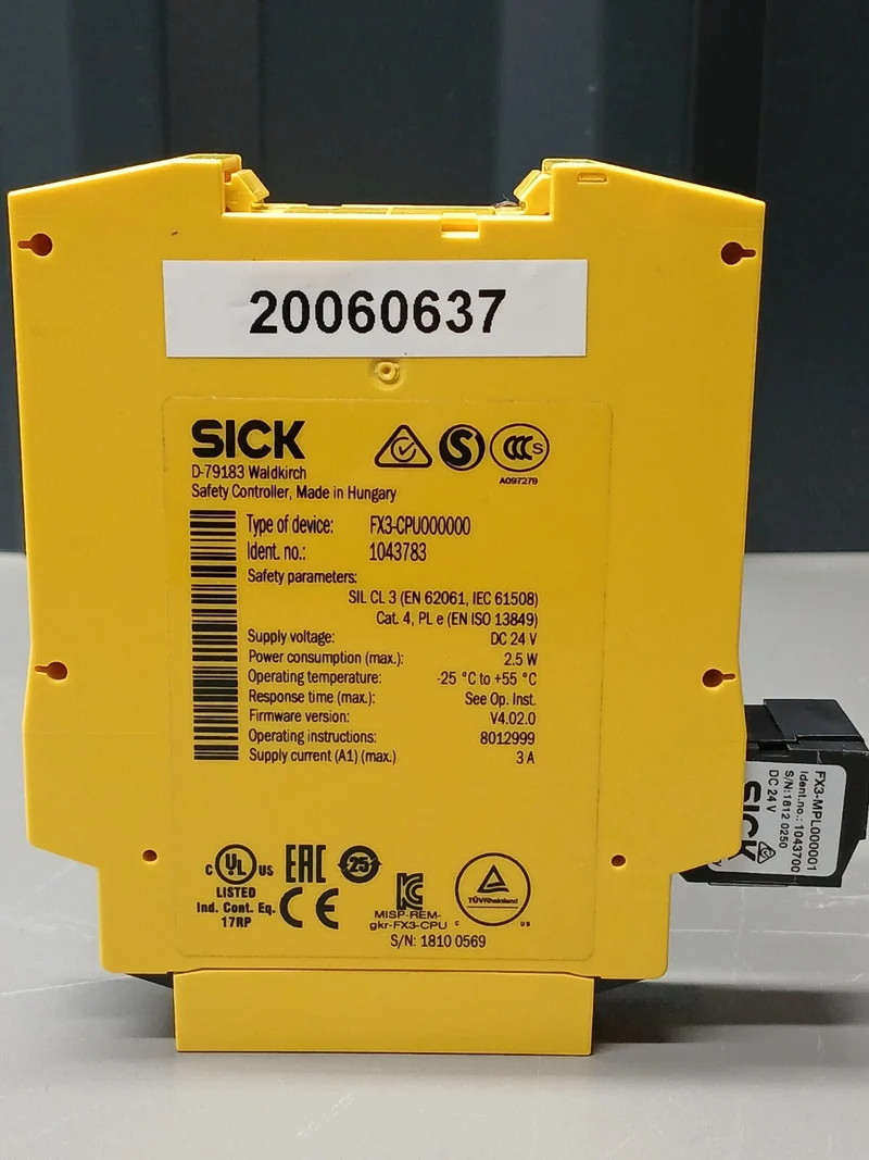 SICK Flexi Soft CPU0 Sicherheitsmodul 1043783, 24V DC, max. 0.25W, wie neu