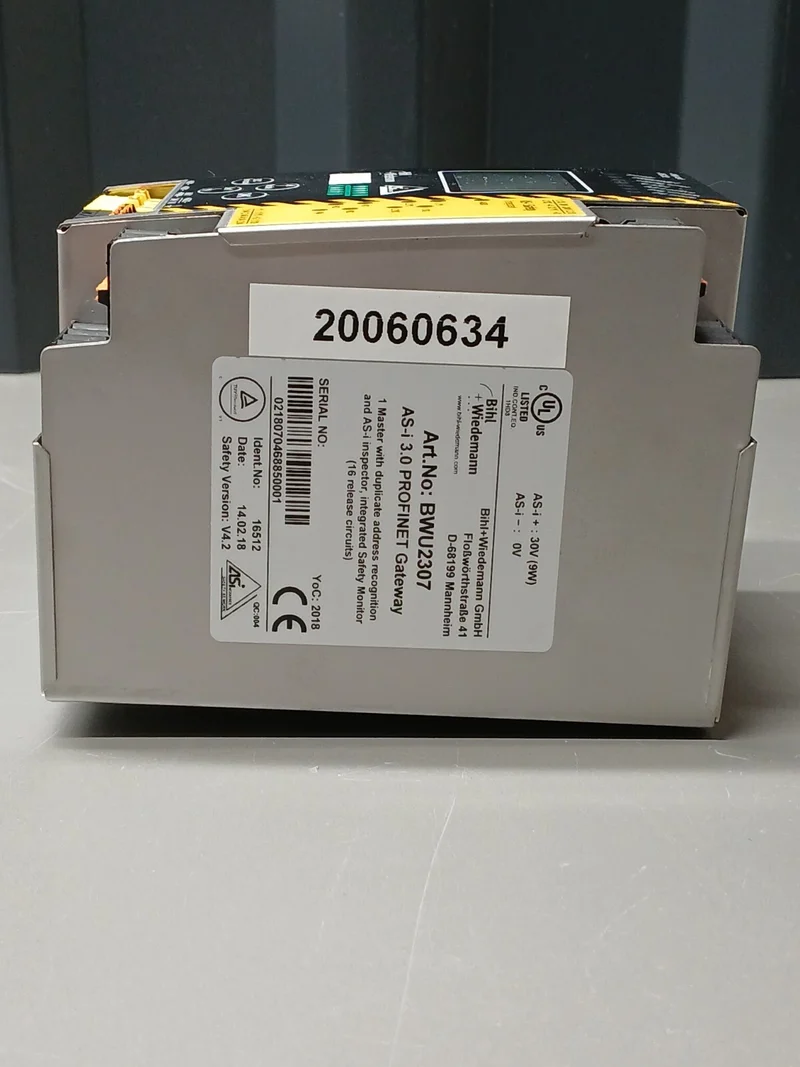 Bihl+Wiedemann BWU2307 AS-i 3.0 PROFINET Gateway Safety Monitor 30V 9W