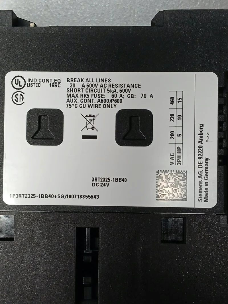 Siemens Schütz 3RT2325-1BB40 SIRIUS 24V 60A DC Schaltleistung