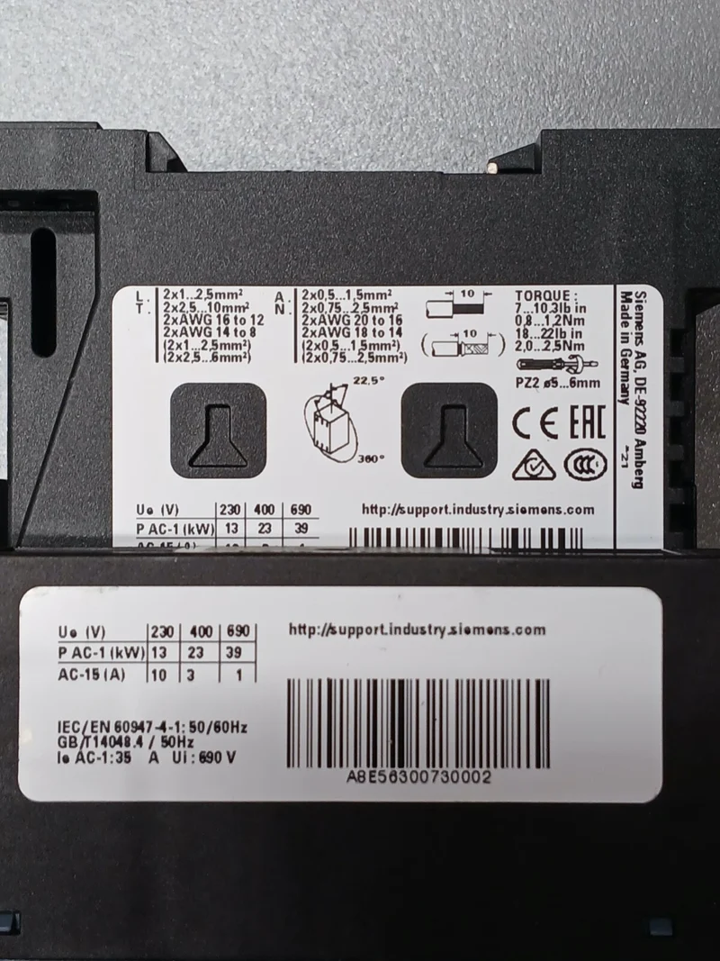 Siemens Schütz 3RT2325-1BB40 SIRIUS 24V 60A DC Schaltleistung
