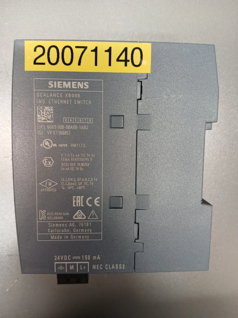 SIEMENS 6GK5 008-0BA00-1AB2 SCALANCE XB008 Industrial Ethernet Switch