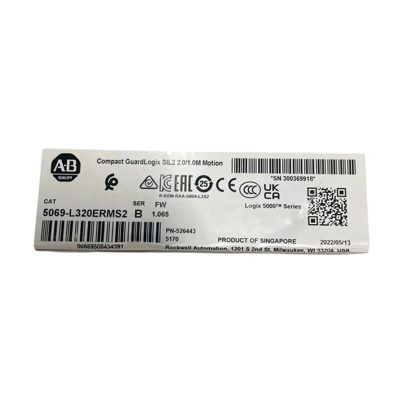 Allen Bradley 5069-L320ERMS2 Compact GuardLogix 5380 Safety SIL2 PLd Controller