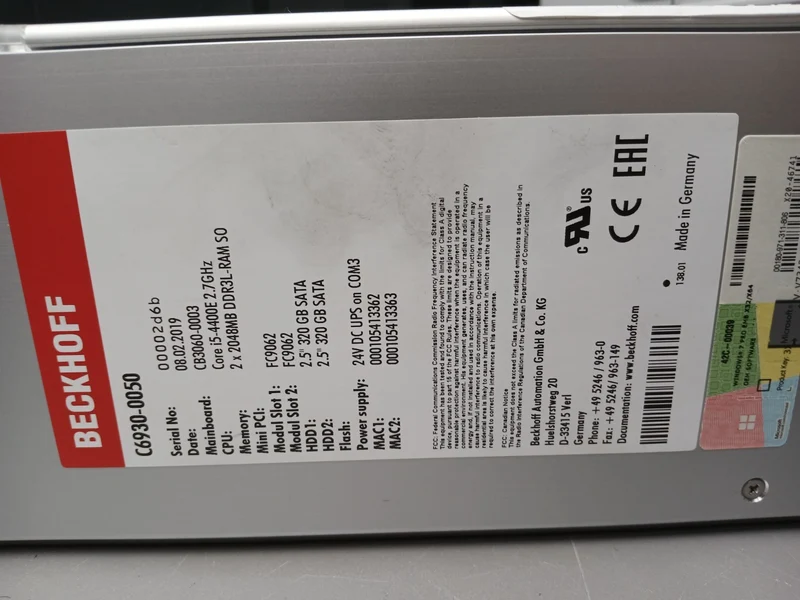 Beckhoff Industrie PC C6930-0050 320GB