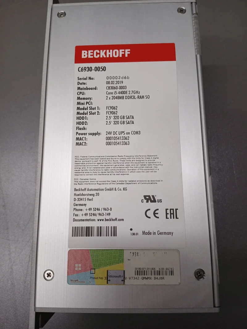 Beckhoff Industrie PC C6930-0050 320GB