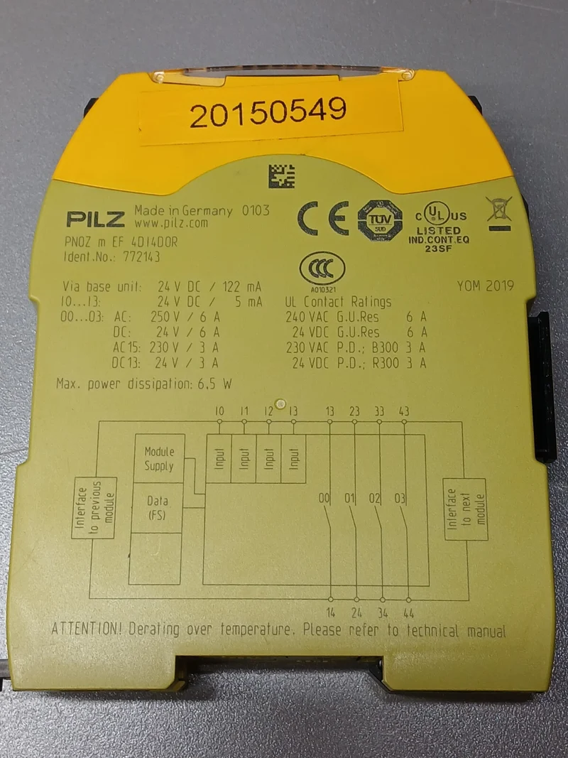 Pilz PNOZ m EF 4D14D0R Sicherheitsmodul 24V DC 6,5W Ident-Nr. 772143