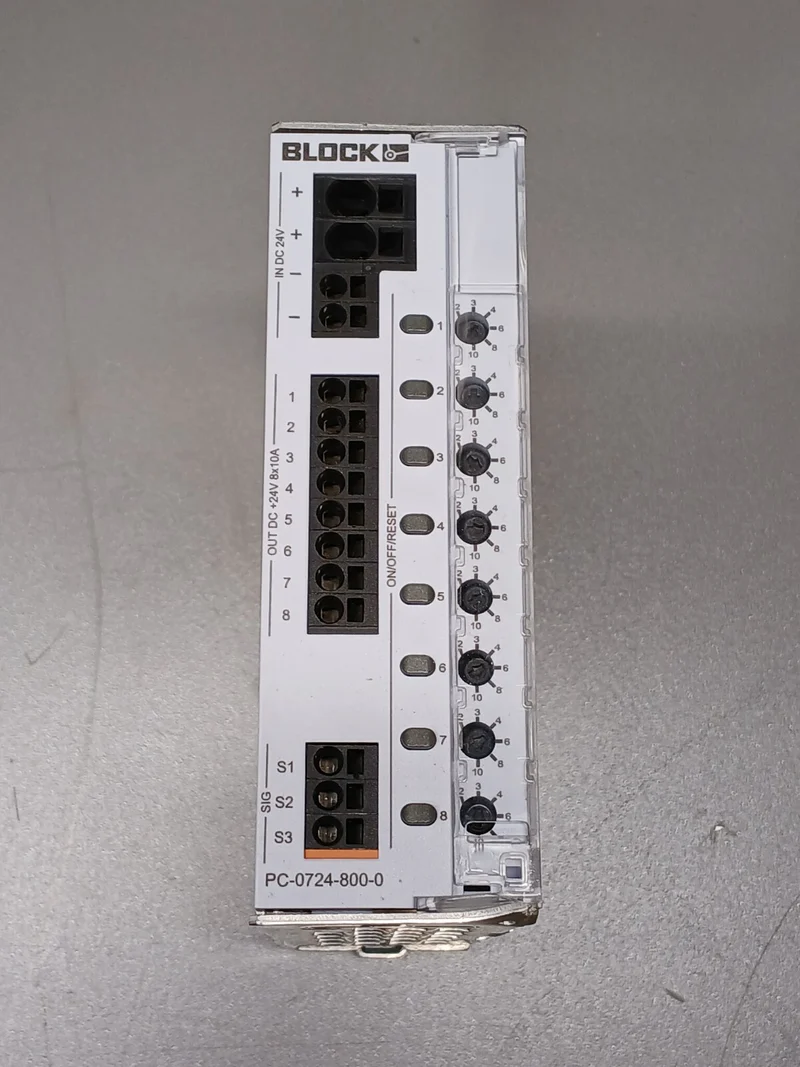 BLOCK PC-0724-800-0 Leitungsschutz 24V 8x2-10A DC Sicherung