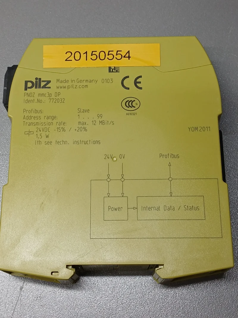 Pilz PNOZ mmc3p DP Profibus 772032 Modul 24V 1,5W Slave Adressierbar 1–99