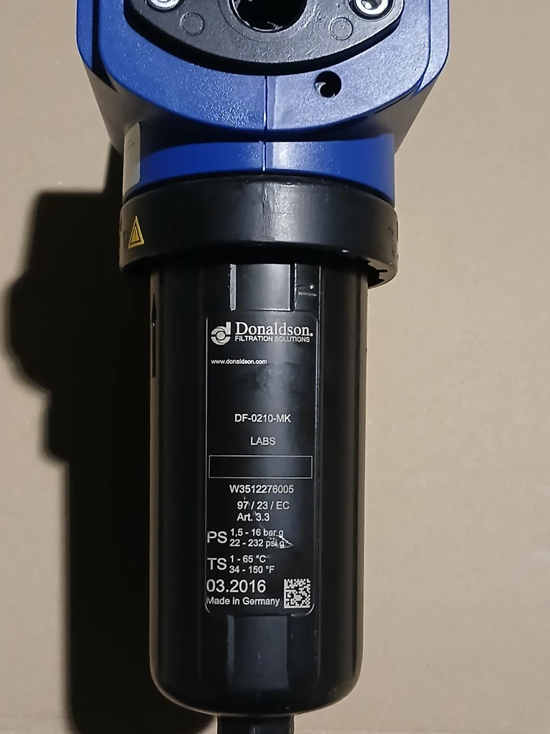 Donaldson DF-0210-MK LABS Druckluftfilter max 16 bar Gewinde 3/4 + 1x DF-0210-PS