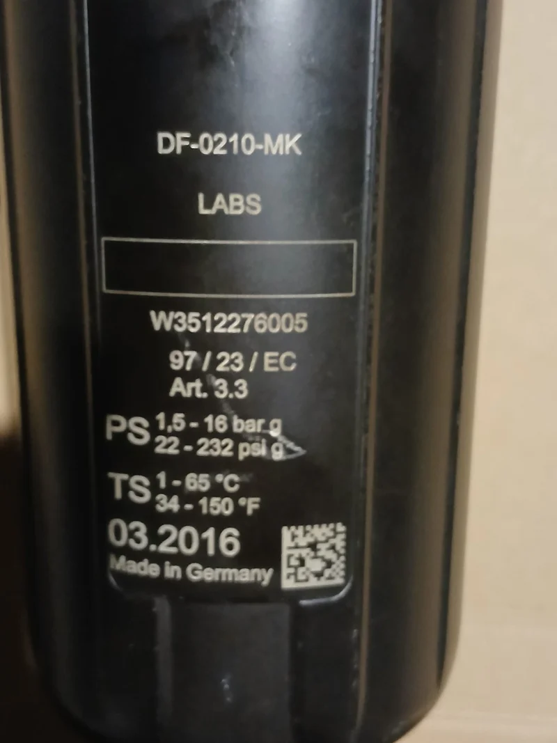Donaldson DF-0210-MK LABS Druckluftfilter max 16 bar Gewinde 3/4 + 1x DF-0210-PS