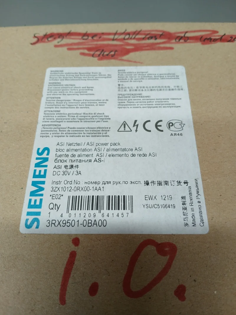 Siemens 3RX9 501-0BA00 AS-Interface Power Supply NEU