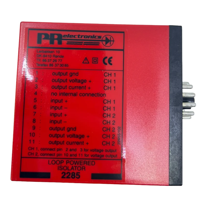 PR Electronics 2285 Loop Powered Isolator Inp.:0/4..20mA Out.:0/4...20mA 0-2,1V