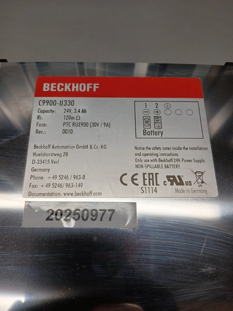 Beckhoff C9900-U330 Battery Pack