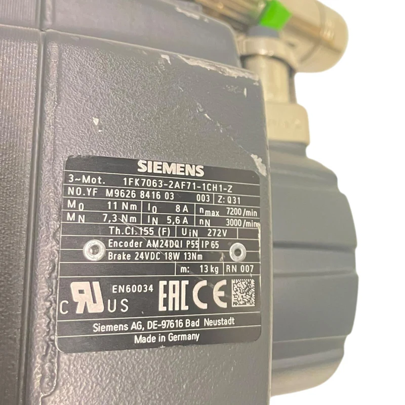 Siemens Servomotor Simotics Servomotor Industrie Einsatz 1FK7063-2AF71-1CH1-Z