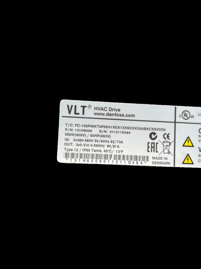 Danfoss Frequenzumrichter 45kW 134F3060 FC-102P45KT4P55H1TGX1XXSXXXALBXCXXXXD0