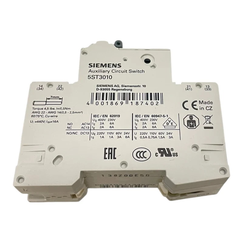 Siemens Leitungsschutzschalter 230/400V 10kA 1-polig 5SY4103-7 Industrie Einsatz