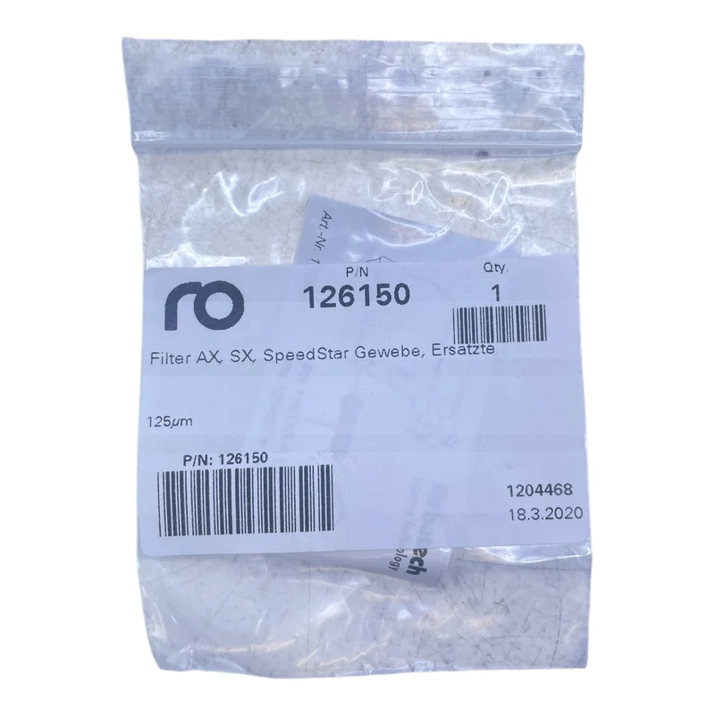 Robatech Gewebefilter Filter 125µm für AX SX SpeedStar Auftragsköpfe 126150