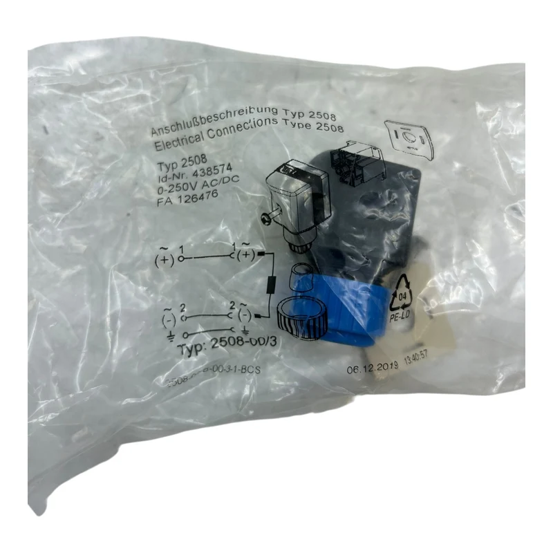Bürkert Gerätesteckdose Magnetventilstecker 2508 0-250V AC/DC Form B Industrie