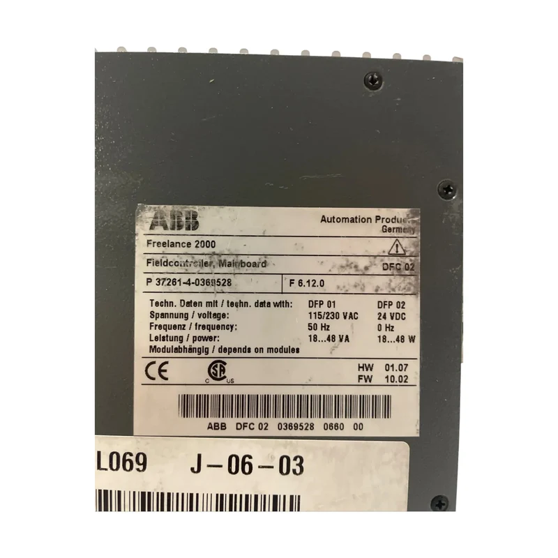 ABB Freelance 2000 FieldController DFC 02 37261-4-0369528 Profibus DPV1 SPS