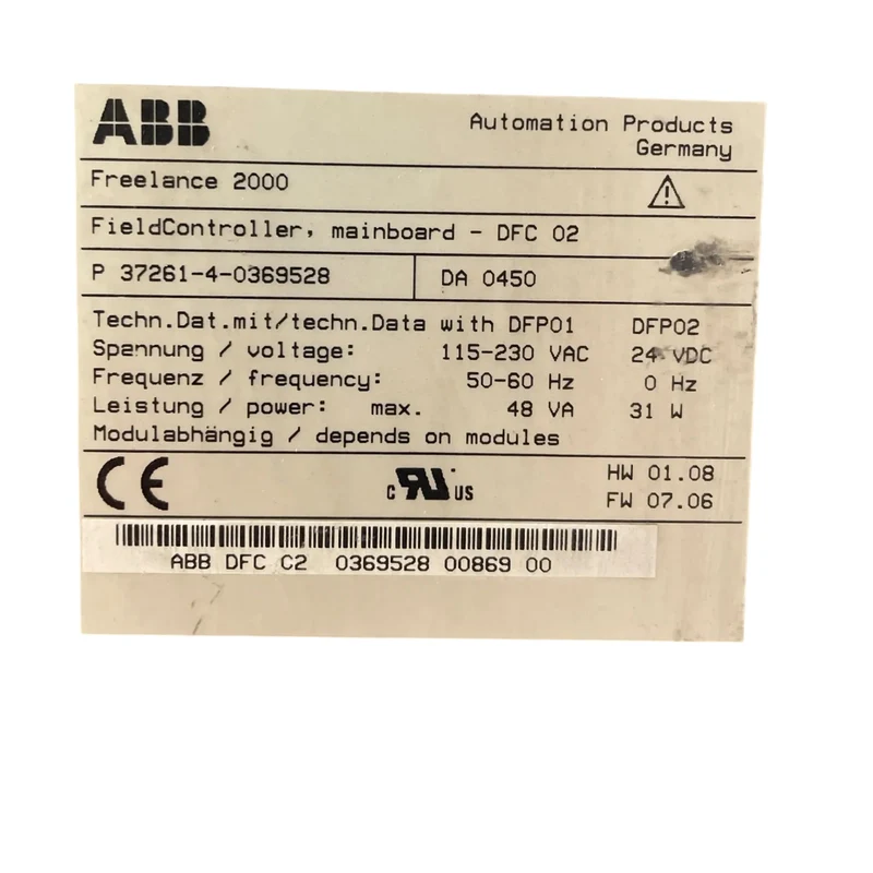 ABB Freelance 2000 FieldController DFC 02 37261-4-0369528 Profibus DPV1 SPS