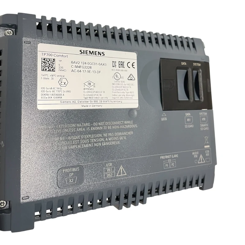 Siemens HMI Touchpanel TP700 Comfort 6AV2124-0GC01-0AX0 mit Befestigungsteilen
